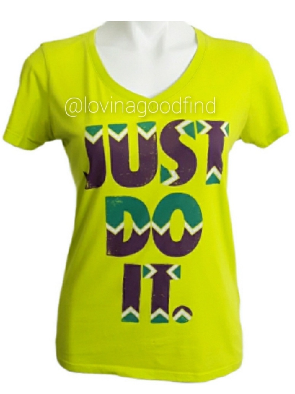 Nike Graphic NEON JUST DO IT SPELL OUT Short Sleeve T-shirt EUC sz M